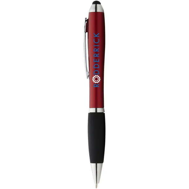 Nash coloured stylus ballpoint pen with black grip Red Solid black