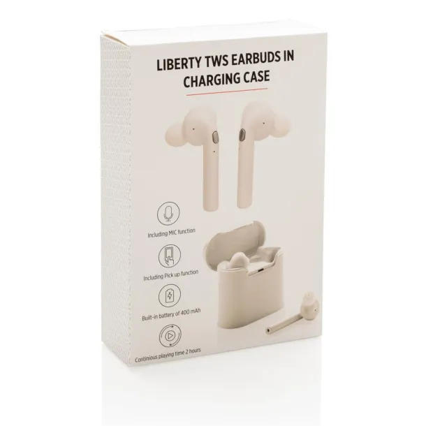 Liberty wireless earbuds in charging case - XD Collection White 