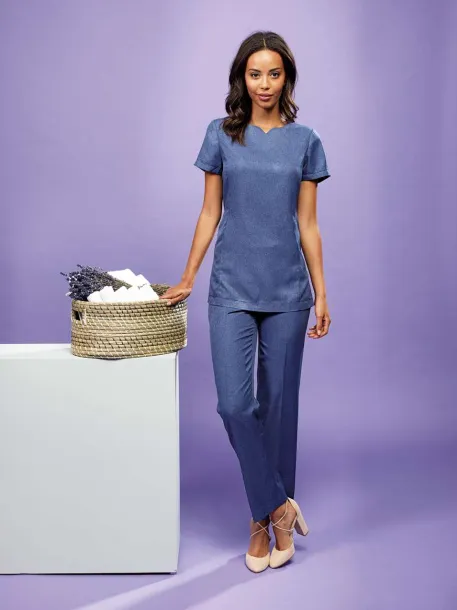  ‘VIOLA' LINEN-LOOK CUT NECK BEAUTY TUNIC - Premier Black Heather