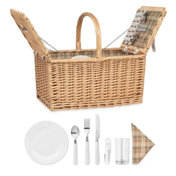 MIMBRE PLUS Wicker picnic basket 4 people Wood