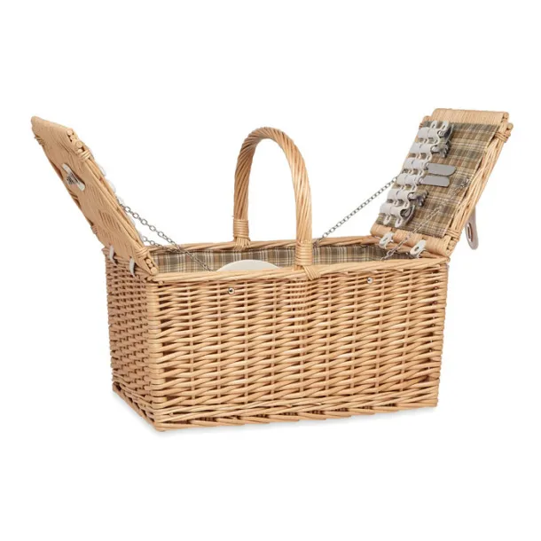 MIMBRE PLUS Wicker picnic basket 4 people Wood