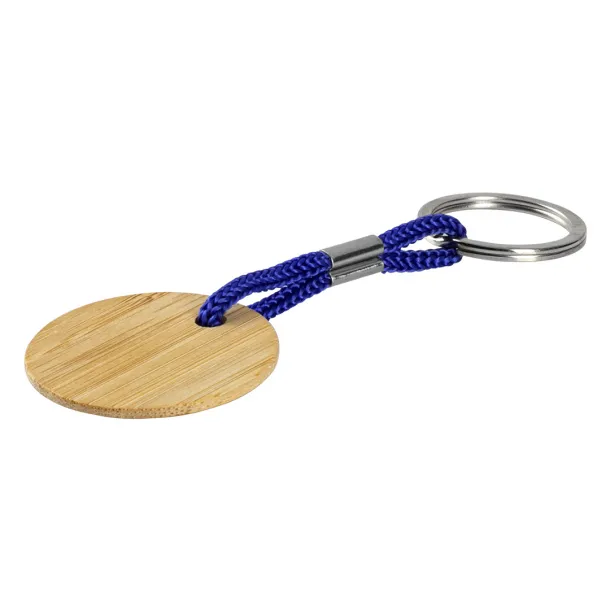 LOG wooden keyring Royal blue