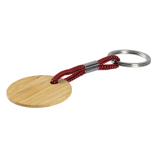 LOG wooden keyring Red