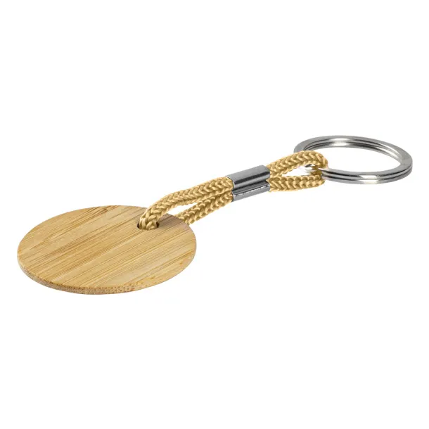 LOG wooden keyring Cream Bež