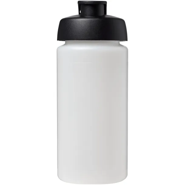 Baseline® Plus grip 500 ml flip lid sport bottle - Unbranded White Solid black