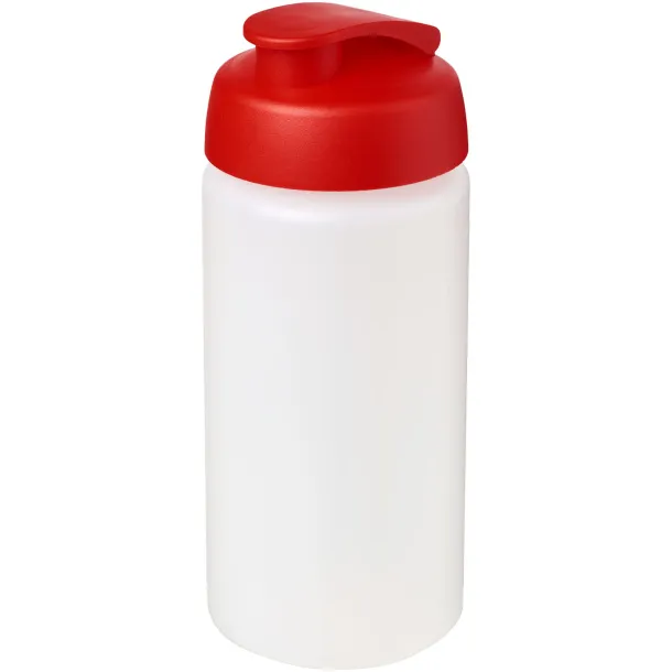 Baseline® Plus grip 500 ml flip lid sport bottle - Unbranded White Red