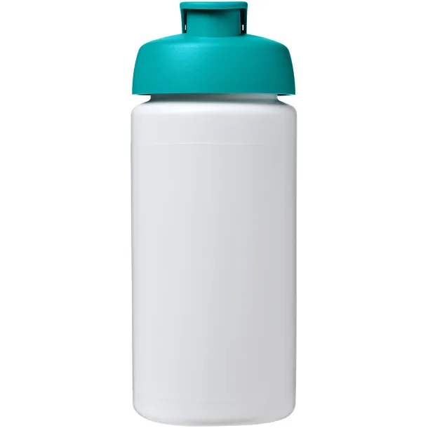 Baseline® Plus grip 500 ml flip lid sport bottle - Unbranded White Aqua