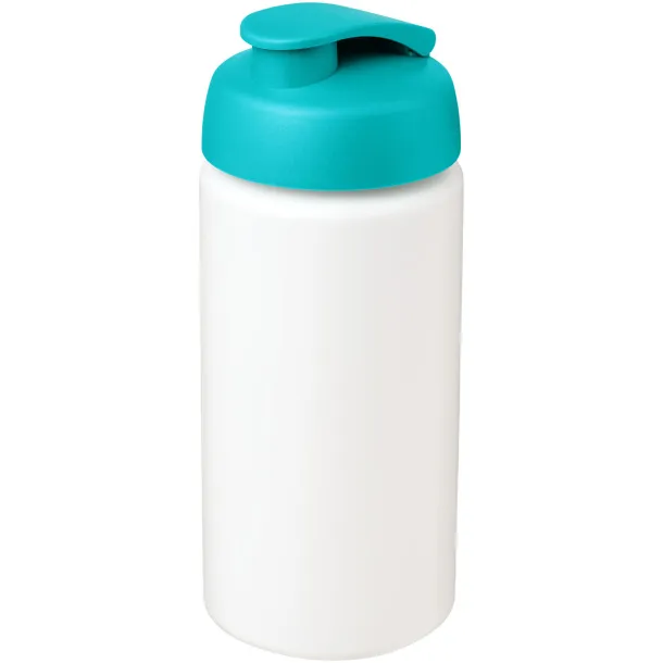 Baseline® Plus grip 500 ml flip lid sport bottle - Unbranded White Aqua