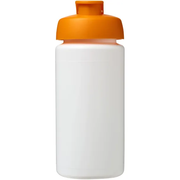 Baseline® Plus grip 500 ml flip lid sport bottle - Unbranded White Orange