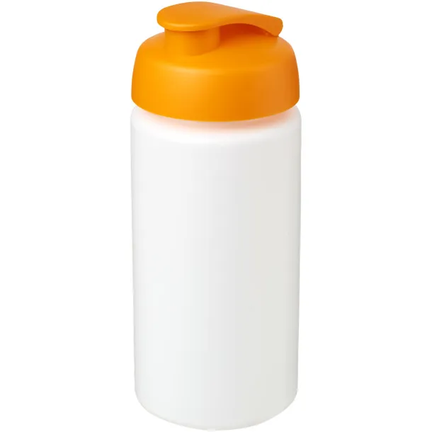 Baseline® Plus grip 500 ml flip lid sport bottle - Unbranded White Orange