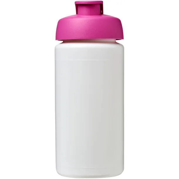 Baseline® Plus grip 500 ml flip lid sport bottle - Unbranded White Transparent pink