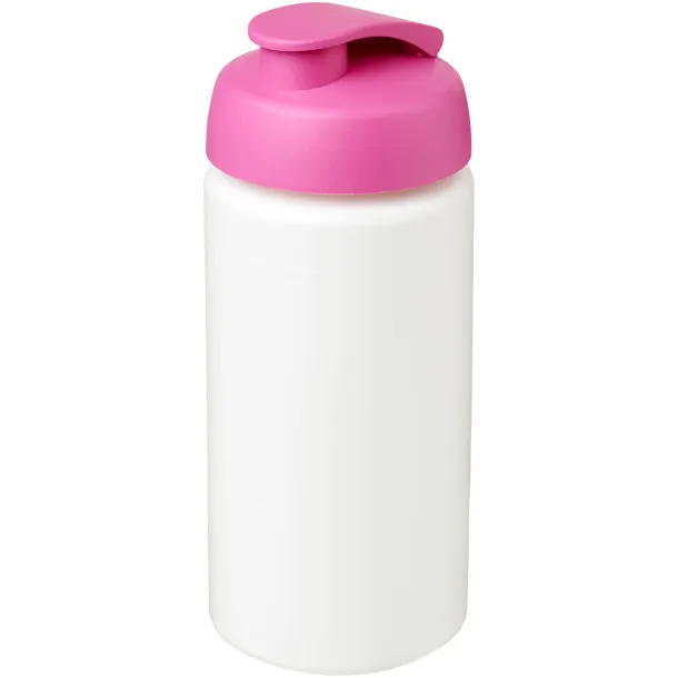 Baseline® Plus grip 500 ml flip lid sport bottle - Unbranded White Transparent pink