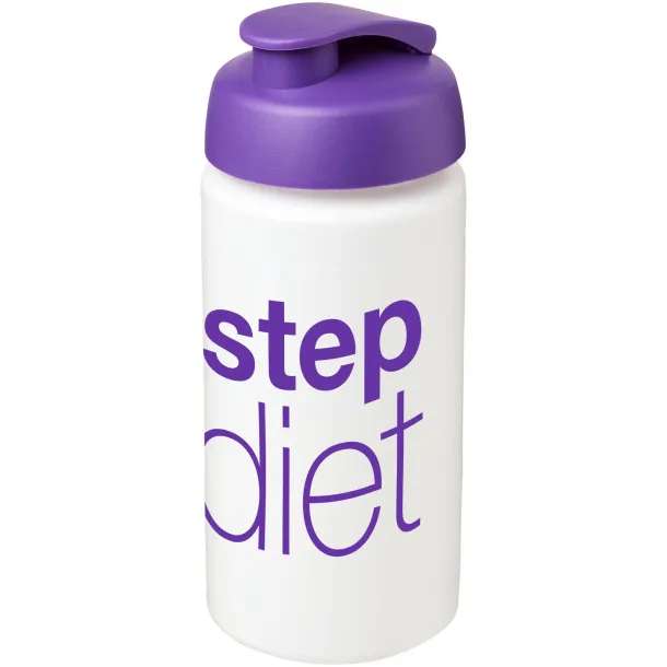 Baseline® Plus grip 500 ml flip lid sport bottle - Unbranded White Purple