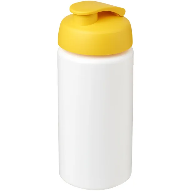 Baseline® Plus grip 500 ml flip lid sport bottle - Unbranded White Yellow