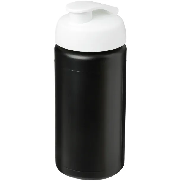 Baseline® Plus grip 500 ml flip lid sport bottle Solid black White