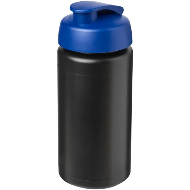 Baseline® Plus grip 500 ml flip lid sport bottle Solid black Blue