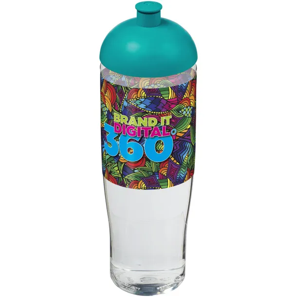 H2O Tempo® 700 ml dome lid sport bottle - Unbranded White Aqua blue