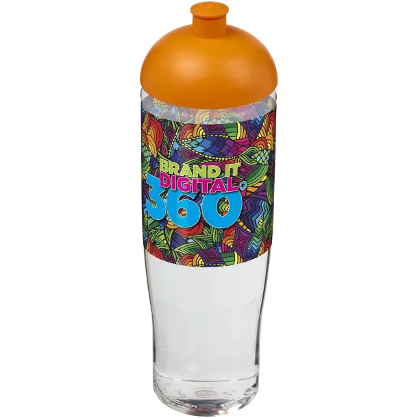 H2O Tempo® 700 ml dome lid sport bottle - Unbranded White Orange