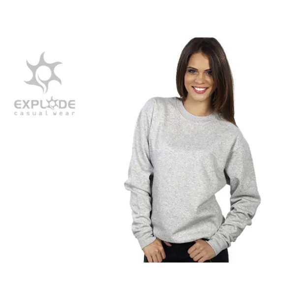 SPRING round neck sweatshirt - EXPLODE Ash gray