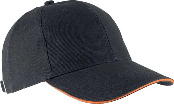 ORLANDO 6 PANEL CAP - K-UP Tamno siva Orange