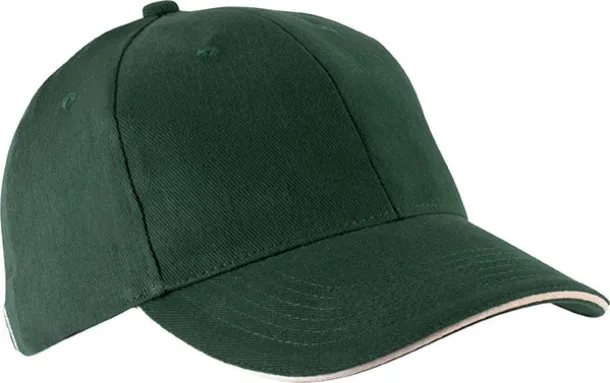 ORLANDO 6 PANEL CAP - K-UP Forest Green Beige