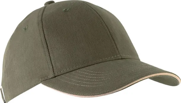 ORLANDO 6 PANEL CAP - K-UP Olive Green Beige