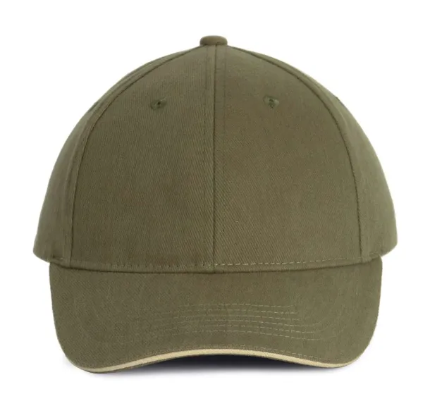 ORLANDO 6 PANEL CAP - K-UP Olive Green Beige