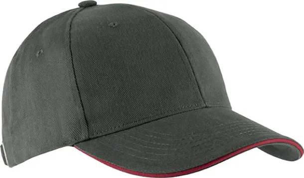 ORLANDO 6 PANEL CAP - K-UP Slate Grey Red