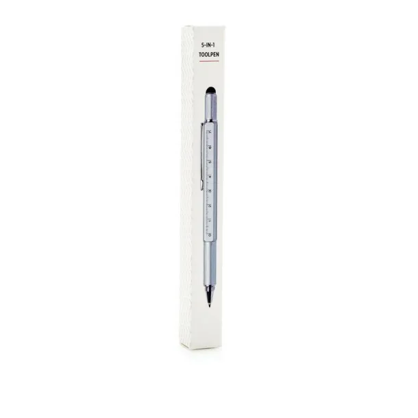  Multifunctional ball pen, ruler, spirit level, screwdriver, touch pen silver