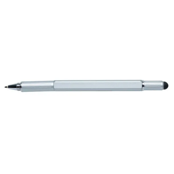  Multifunctional ball pen, ruler, spirit level, screwdriver, touch pen silver