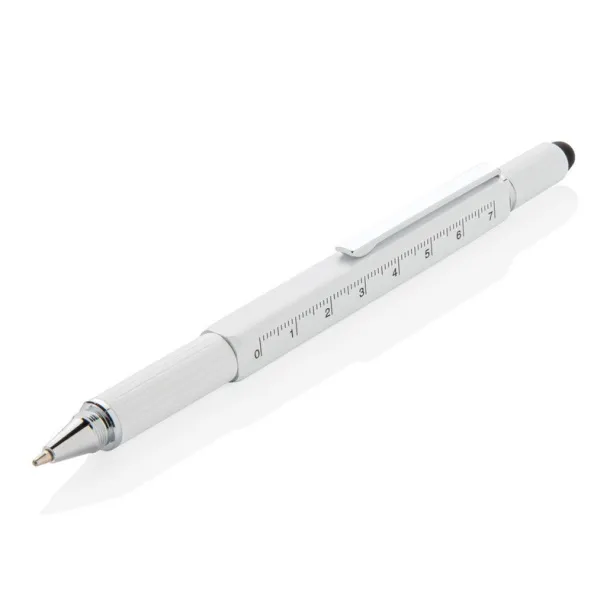  Multifunctional ball pen, ruler, spirit level, screwdriver, touch pen white