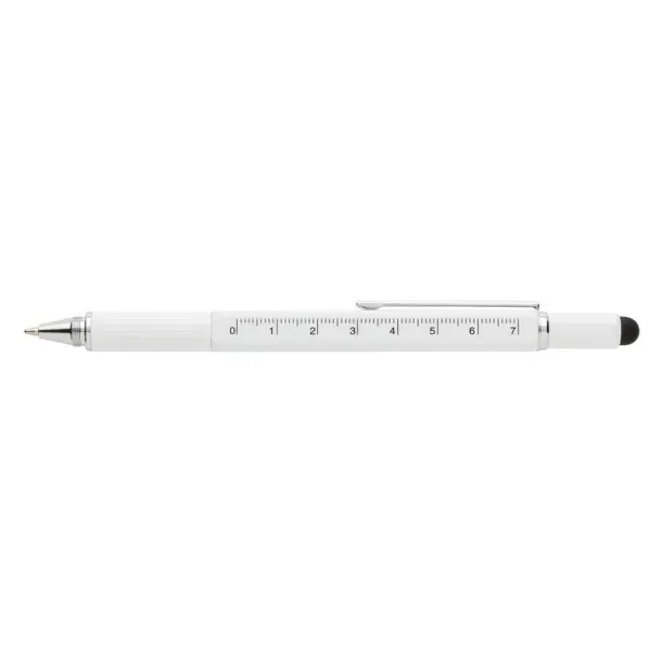  Multifunctional ball pen, ruler, spirit level, screwdriver, touch pen white