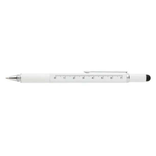  Multifunctional ball pen, ruler, spirit level, screwdriver, touch pen white