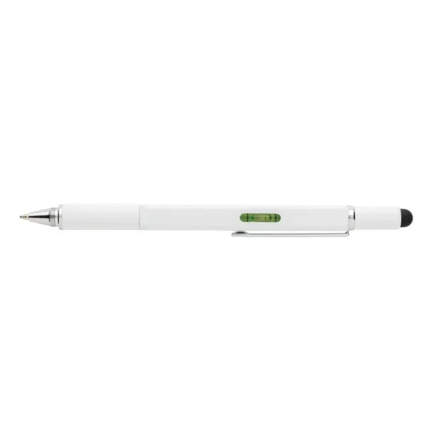  Multifunctional ball pen, ruler, spirit level, screwdriver, touch pen white