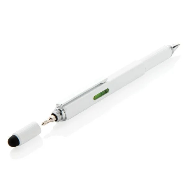  Multifunctional ball pen, ruler, spirit level, screwdriver, touch pen white