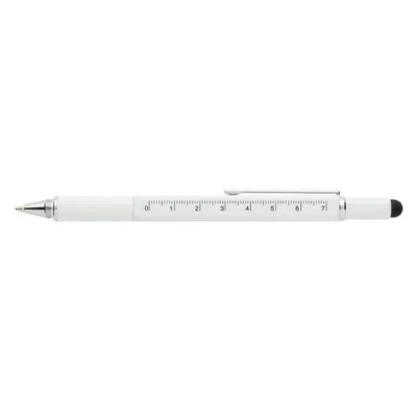  Multifunctional ball pen, ruler, spirit level, screwdriver, touch pen white