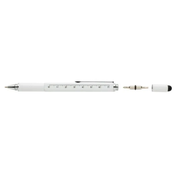  Multifunctional ball pen, ruler, spirit level, screwdriver, touch pen white