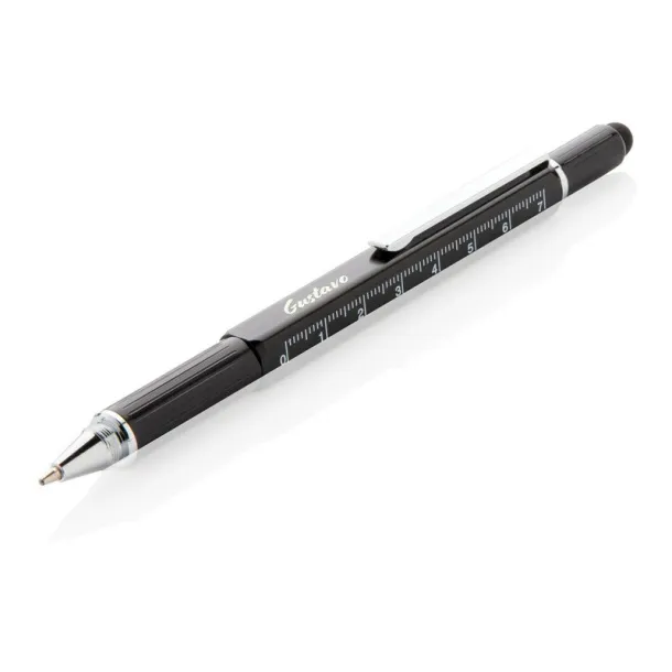  Multifunctional ball pen, ruler, spirit level, screwdriver, touch pen black