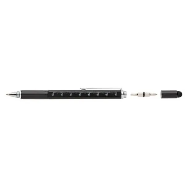  Multifunctional ball pen, ruler, spirit level, screwdriver, touch pen black