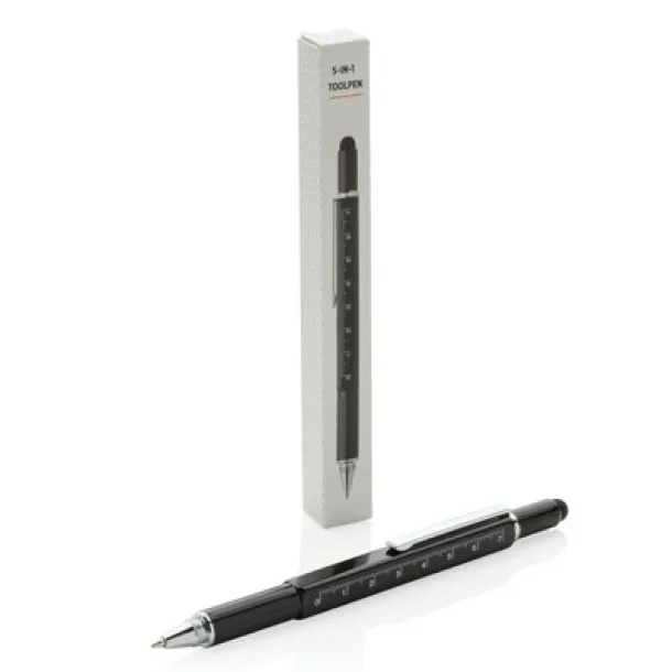  Multifunctional ball pen, ruler, spirit level, screwdriver, touch pen black