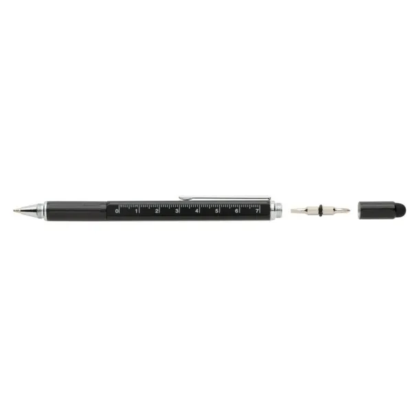  Multifunctional ball pen, ruler, spirit level, screwdriver, touch pen black