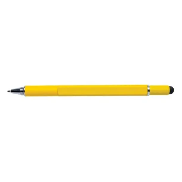  Multifunctional ball pen, ruler, spirit level, screwdriver, touch pen yellow