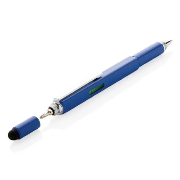  Multifunctional ball pen, ruler, spirit level, screwdriver, touch pen navy blue