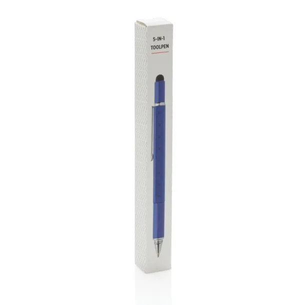  Multifunctional ball pen, ruler, spirit level, screwdriver, touch pen navy blue