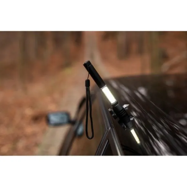  Emergency torch 1 LED COB, seat belt cutter, safety hammer Crna