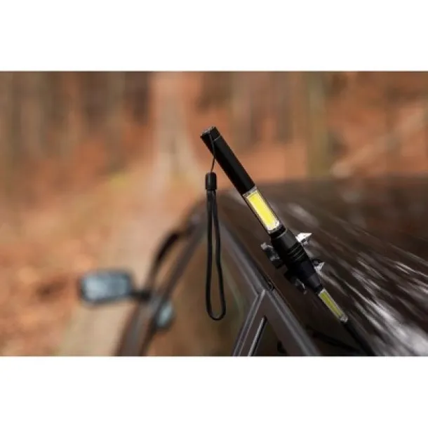  Emergency torch 1 LED COB, seat belt cutter, safety hammer Crna