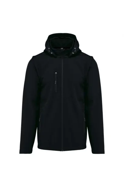  Unisex troslojna softshell jakna s odvojivim rukavima - Kariban Crna