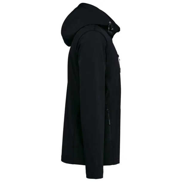  UNISEX 3-LAYER SOFTSHELL HOODED JACKET WITH REMOVABLE SLEEVES - Kariban Black