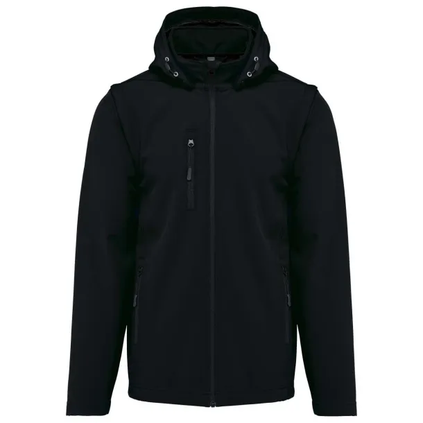  Unisex troslojna softshell jakna s odvojivim rukavima - Kariban Crna