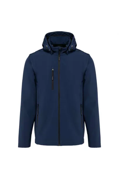  UNISEX 3-LAYER SOFTSHELL HOODED JACKET WITH REMOVABLE SLEEVES - Kariban Navy